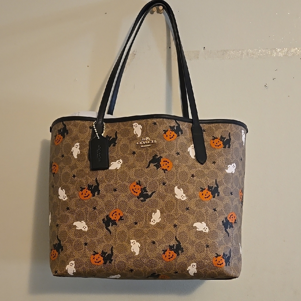 Coach Halloween Themed Brown Tote Bag